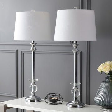Elizabeth 33" Crystal/Metal LED Table Lamp - JONATHAN Y